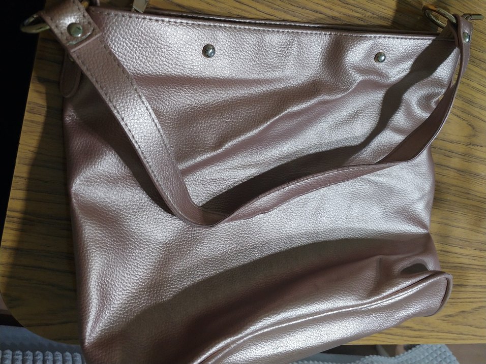 Bej Deri Fermuarlı Kadın Çantası - Görsel 2