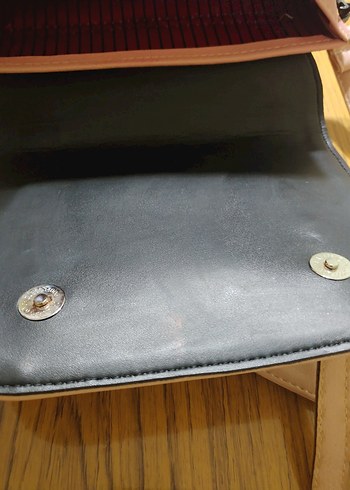 Bej Deri Kadın Çanta Tokalı - Görsel 5