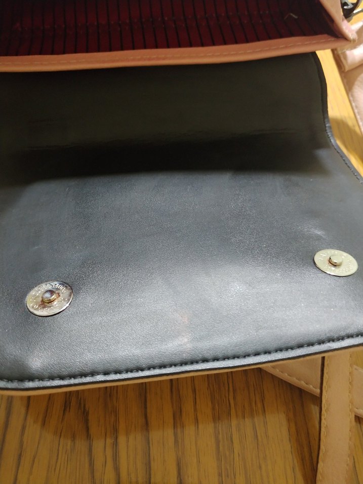 Bej Deri Kadın Çanta Tokalı - Görsel 5