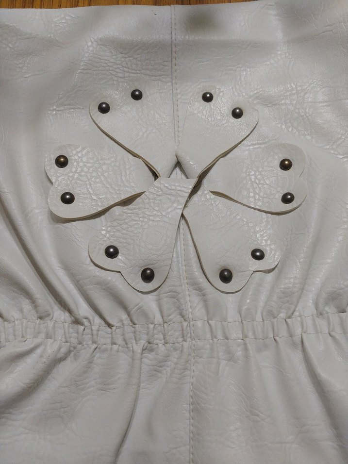 Beyaz Deri Tokalı Kadın Çanta - Görsel 2