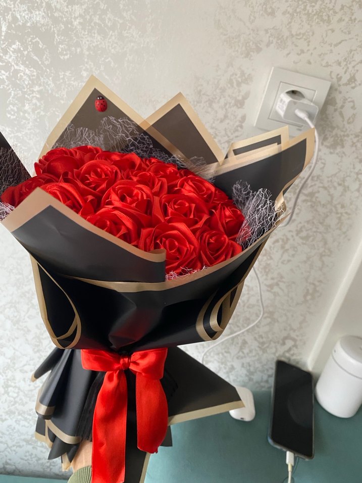 Bohem Tarzda El Yapımı Gül Buketi - Görsel 3