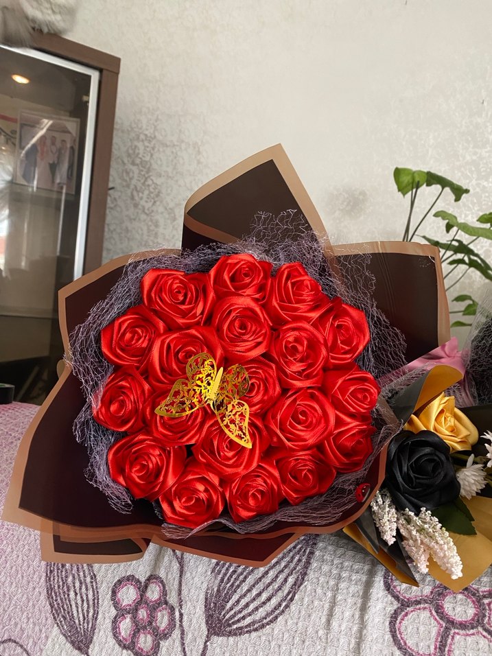 Bohem Tarzda El Yapımı Gül Buketi - Görsel 4