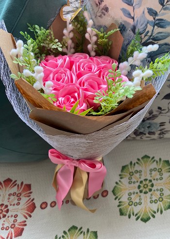 Pembe Bohem el yapımı gül buketi - Görsel 2