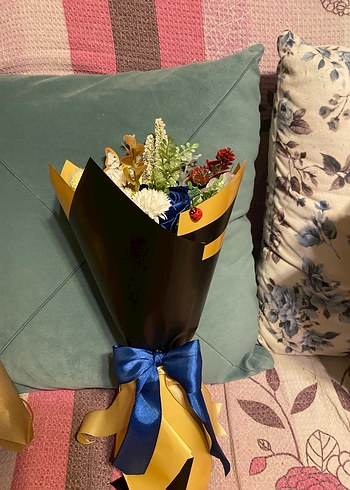 Bohem Tarzda Renkli Yapay Çiçek Aranjmanları - Görsel 2