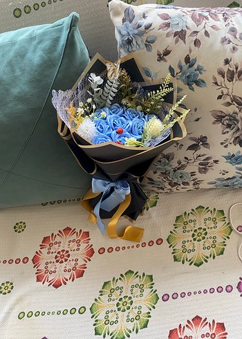 Bohem Tarzda Mavi Gül Demeti - Görsel 2