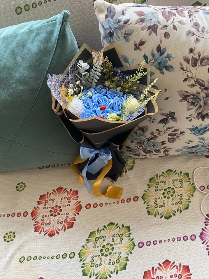 Bohem Tarzda Mavi Gül Demeti - Görsel 2