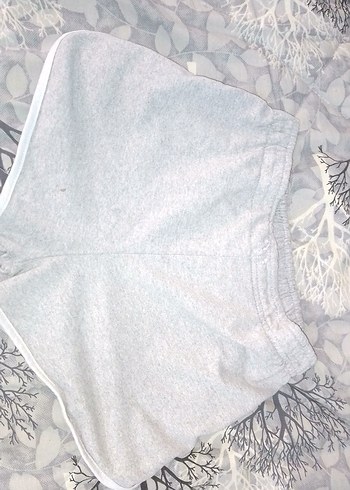 Gri Kadın Mini Şort Ruffle Detaylı - Görsel 2