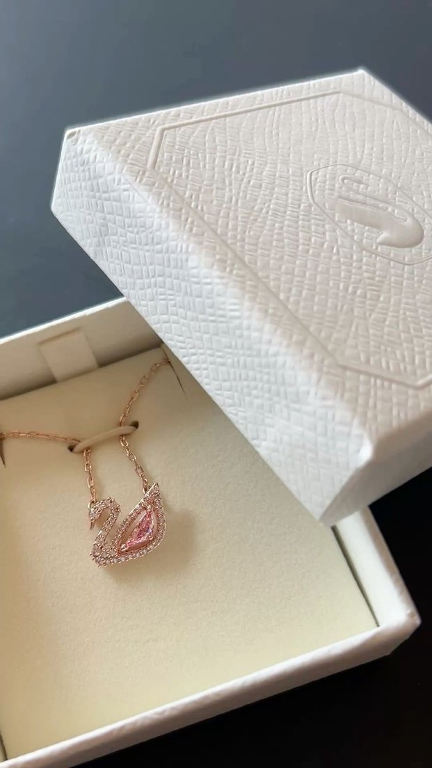 swarowski kuğulu kolye TÜM RENKLERİ MEVCUTTUR ÖZELDEN YAZINIZ - Görsel 5