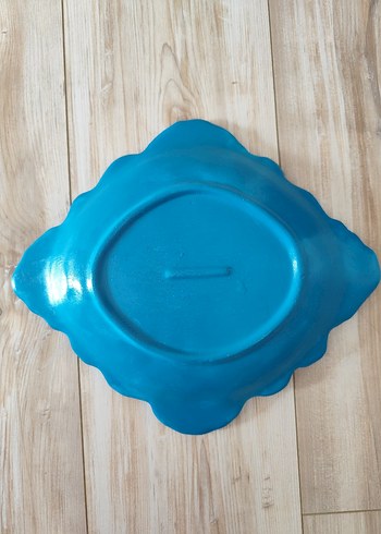 Turkuaz Renginde Seramik Dekoratif Tabak - Görsel 3