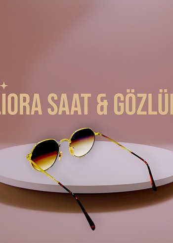 Altın Renkli Şeffaf Retro Kadın Gözlüğü - Görsel 3