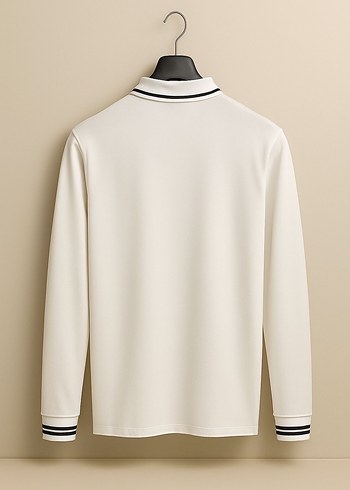 Beyaz Uzun Kollu Erkek Sweatshirt - Görsel 2