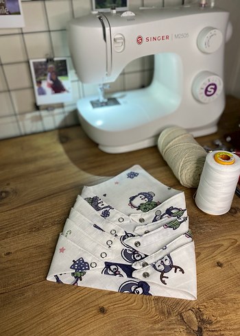 Penguen desenli kumaş bebek yakalı - Görsel 2