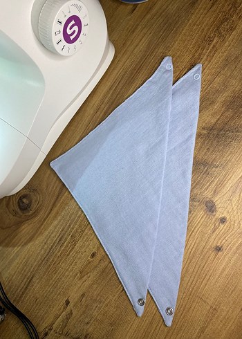 bebe mavisi müslin kumaş yakalık - Görsel 3