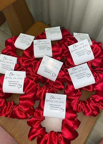 Kırmızı Saten Saç Tokası - Görsel 2