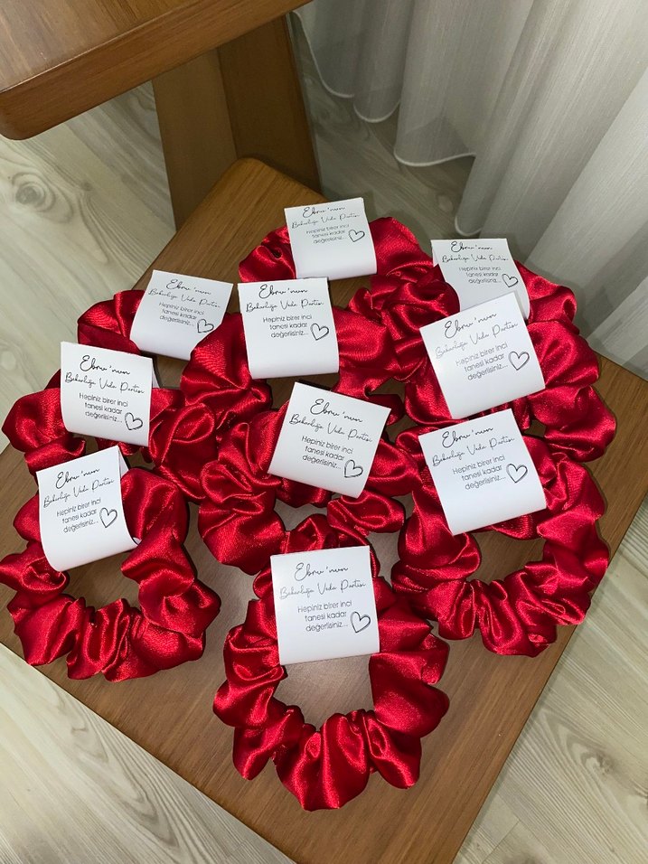 Kırmızı Saten Saç Tokası - Görsel 3