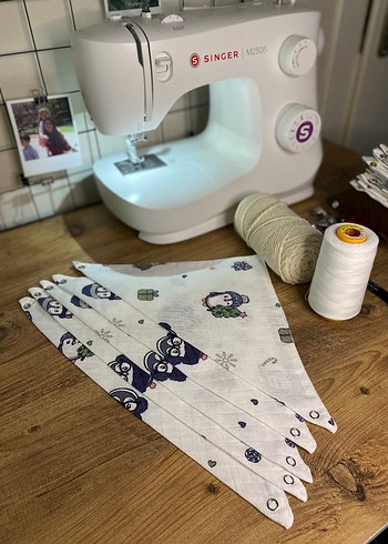 penguen desenli müslin bebek yakalığı - Görsel 3