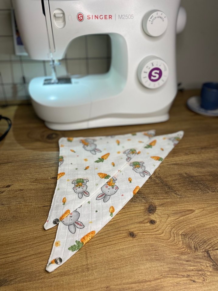 tavşan desen müslin kumaş bebek yakalık - Görsel 3