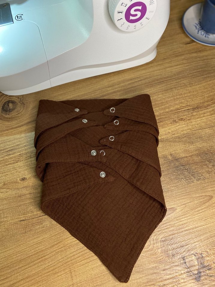 acı kahve müslin kumaş bebek yakalık - Görsel 2