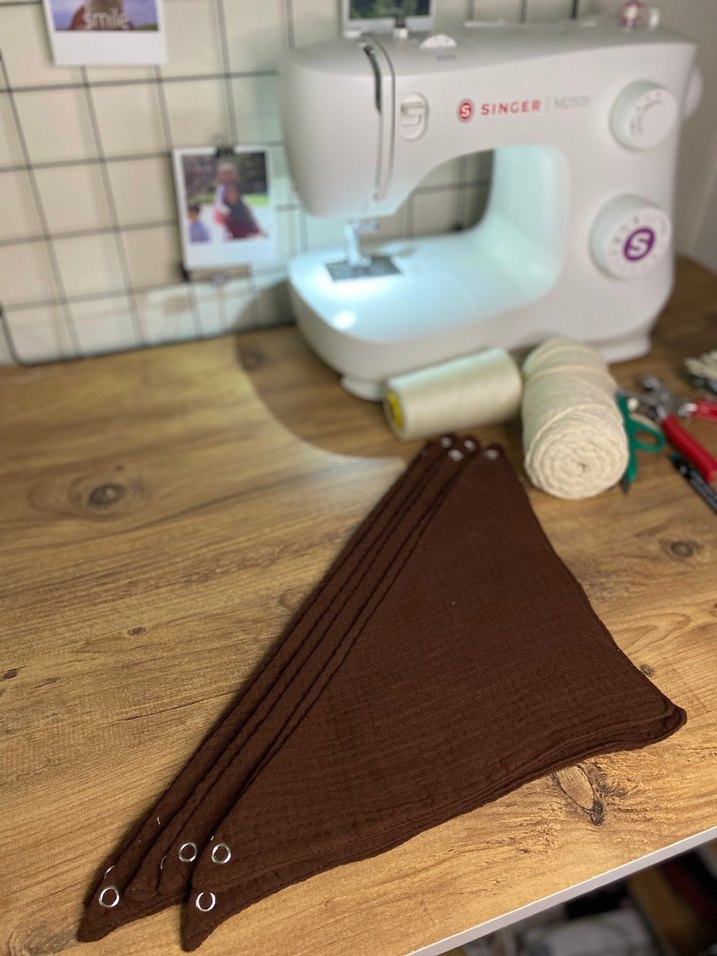 acı kahve müslin kumaş bebek yakalık - Görsel 4