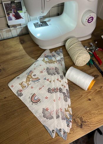 pembe tilki müslin kumaş bebek yakalığı - Görsel 2