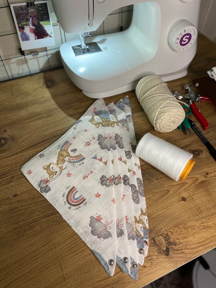 pembe tilki müslin kumaş bebek yakalığı - Görsel 2