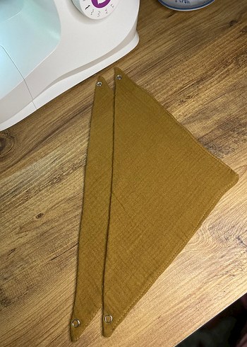 hardal sarısı müslin kumaş bebek yakalık - Görsel 2