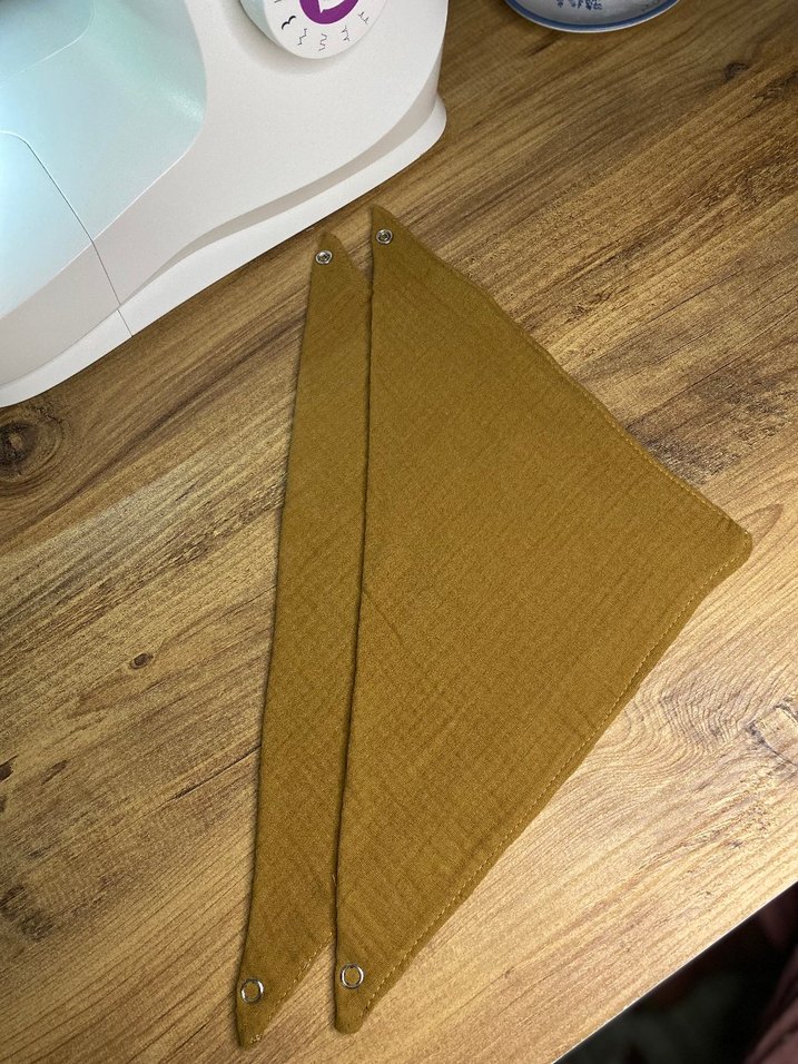 hardal sarısı müslin kumaş bebek yakalık - Görsel 2