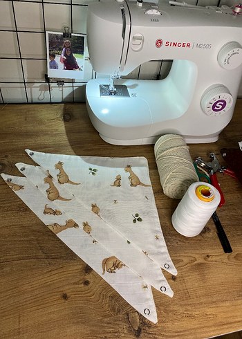 kanguru desenli müslin bebek yakalık - Görsel 2