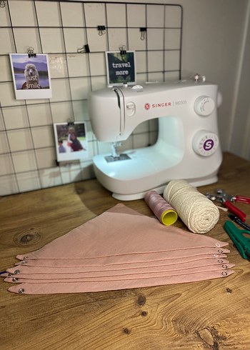 pembe renk müslin kumaş bebek yakalık - Görsel 3