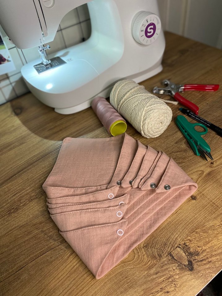 pembe renk müslin kumaş bebek yakalık - Görsel 2