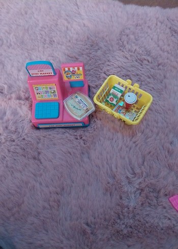 Renkli Oyuncak Market Kasası ve Sepeti - Görsel 4