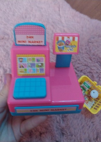 Renkli Oyuncak Market Kasası ve Sepeti - Görsel 3