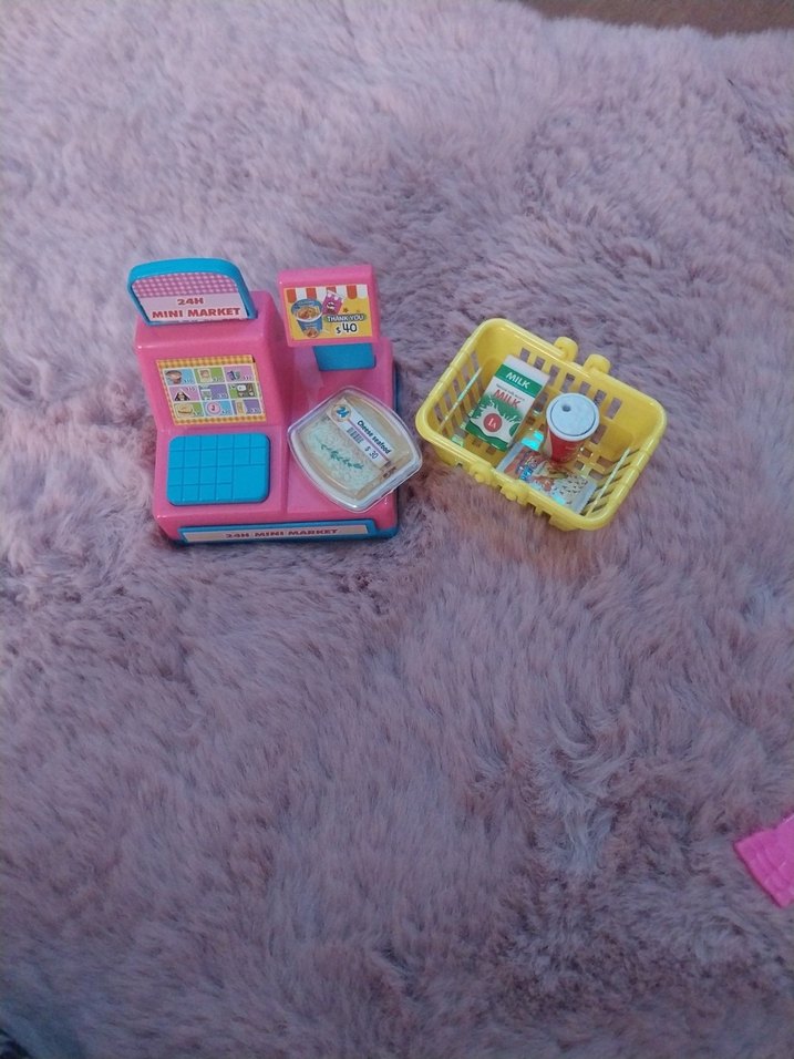 Renkli Oyuncak Market Kasası ve Sepeti - Görsel 4