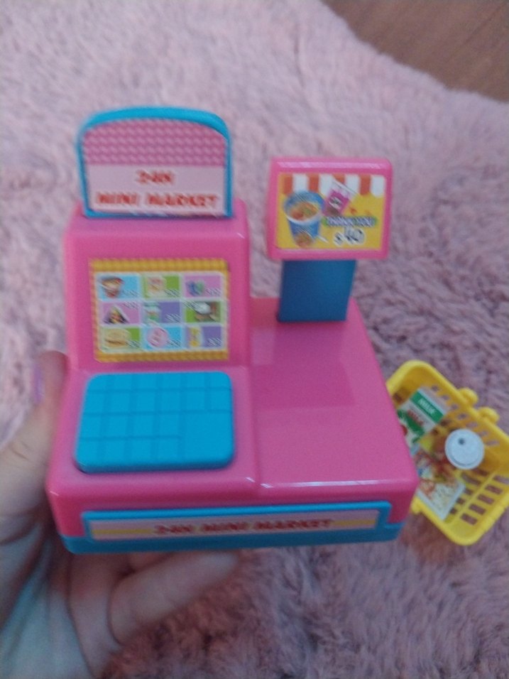 Renkli Oyuncak Market Kasası ve Sepeti - Görsel 3