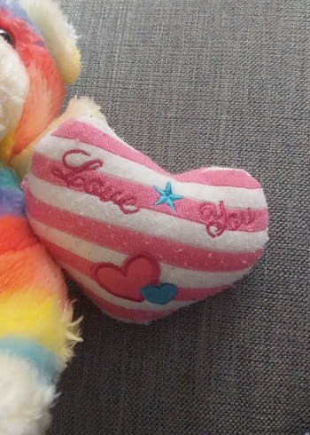 Pastel Renkli Peluş Ayıcık ve Kalp - Görsel 3