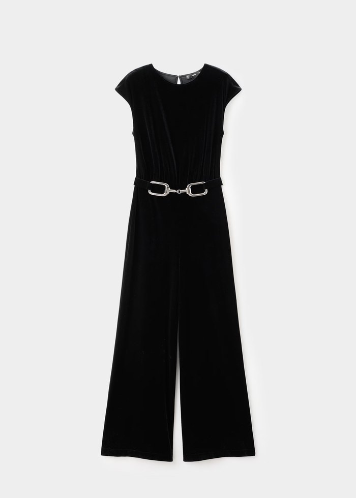 Kadın Siyah Süet Tulum - Görsel 3