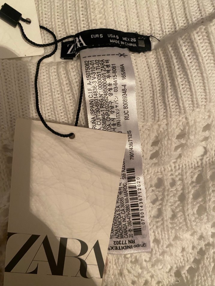 Zara Beyaz Örgü Mini Şort - Görsel 2