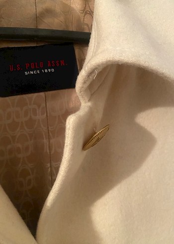 Düğmeli Beyaz Midi Kadın kaşe Kaban - Görsel 2