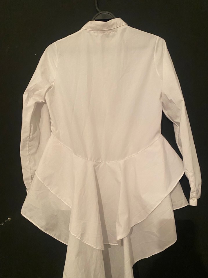 Taş İşlemeli Düğmeli Beyaz Kadın Gömlek - Görsel 5