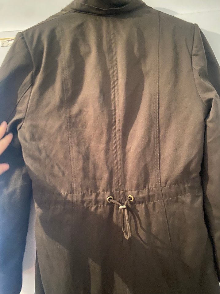 Düğmeli Kahverengi Nakışlı Uzun Kadın Ceket - Görsel 4