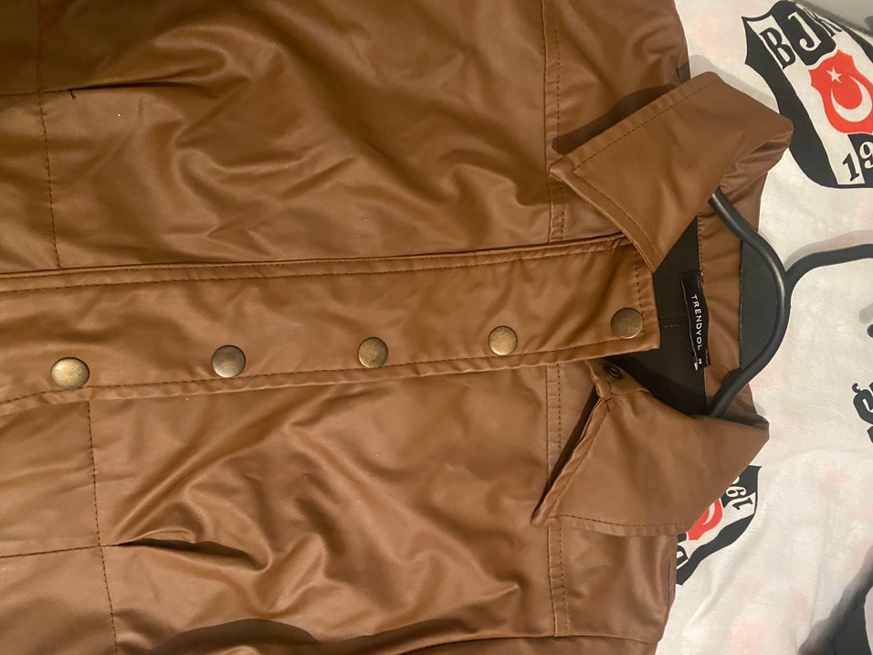 Kadın Kahverengi Deri Uzun Kollu elbise - Görsel 2