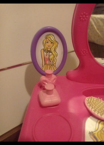 Barbie Pembe Çocuk Makyaj Masası - Görsel 6