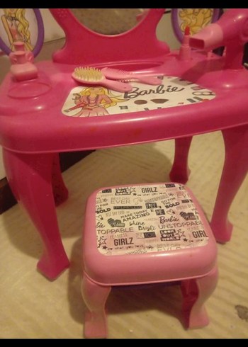 Barbie Pembe Çocuk Makyaj Masası - Görsel 5