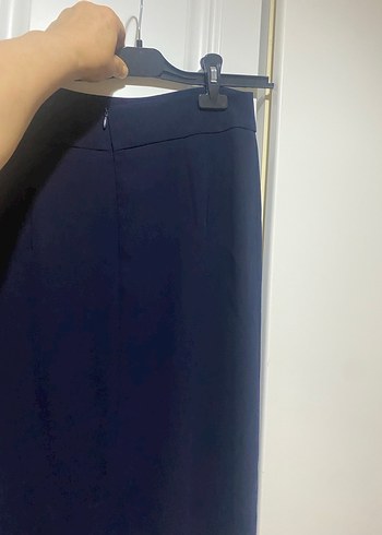 Lacivert Midi boy yırtmaclı etek tmız - Görsel 3