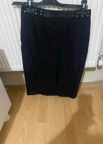 Lacivert Midi boy yırtmaclı etek tmız - Görsel 6