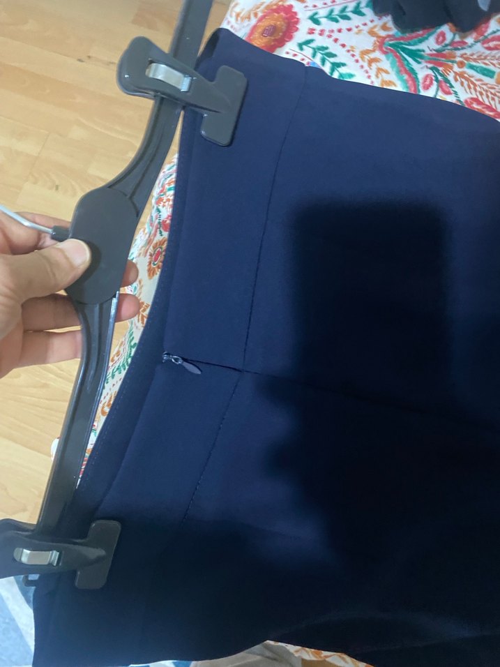 Lacivert Midi boy yırtmaclı etek tmız - Görsel 5