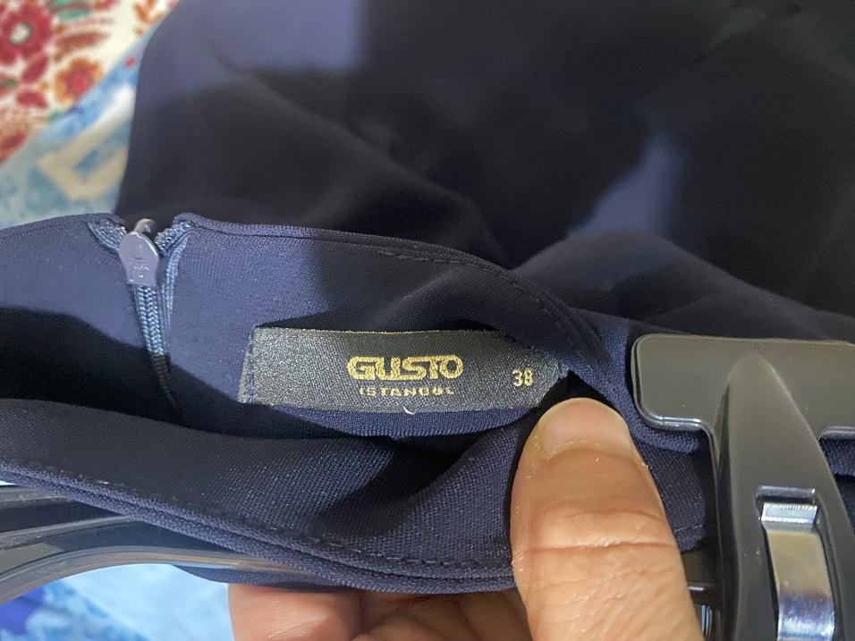 Lacivert Midi boy yırtmaclı etek tmız - Görsel 4