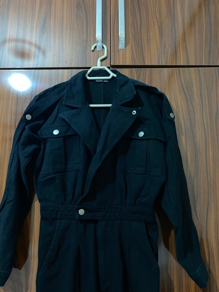 Kadın Siyah Kemerli Uzun Tulum - Görsel 2