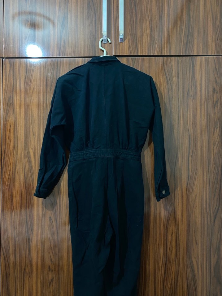 Kadın Siyah Kemerli Uzun Tulum - Görsel 3