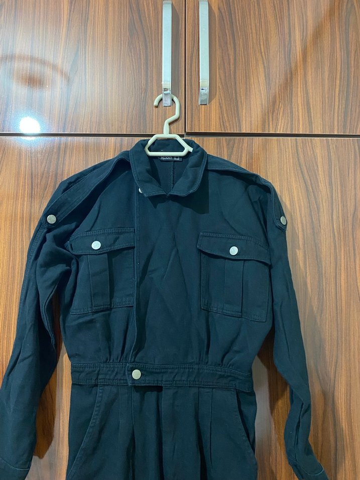 Kadın Siyah Kemerli Uzun Tulum - Görsel 4